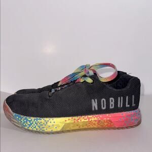 Nobull black rainbow laces impact trainers women’s size 9